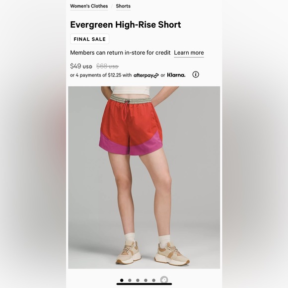lululemon athletica Pants - NWT lululemon evergreen high rise short size 6
